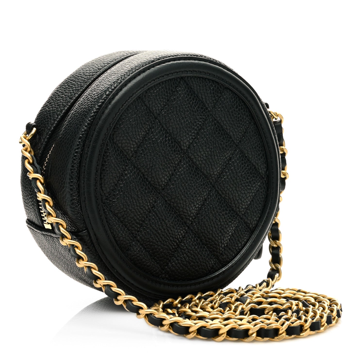 Chanel Caviar Quilted Round Filigree Crossbody Black 3 of 8