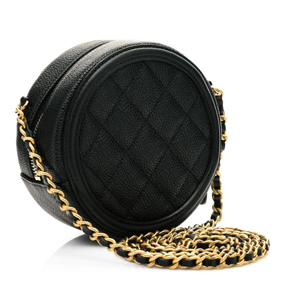 Chanel Caviar Quilted Round Filigree Crossbody Black 3 of 8