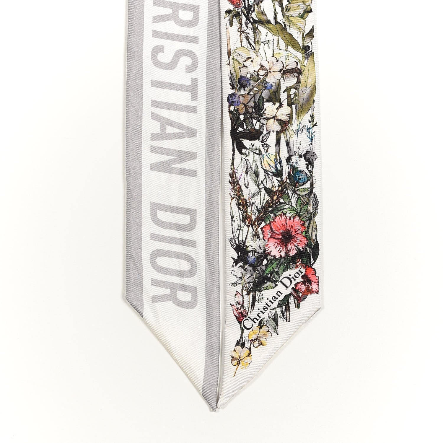 Christian Dior Silk Mille Fleurs Mitzah Scarf White 2 of 3