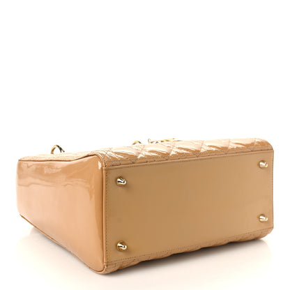 Christian Dior Patent Cannage Medium Lady Dior Beige 4 of 9