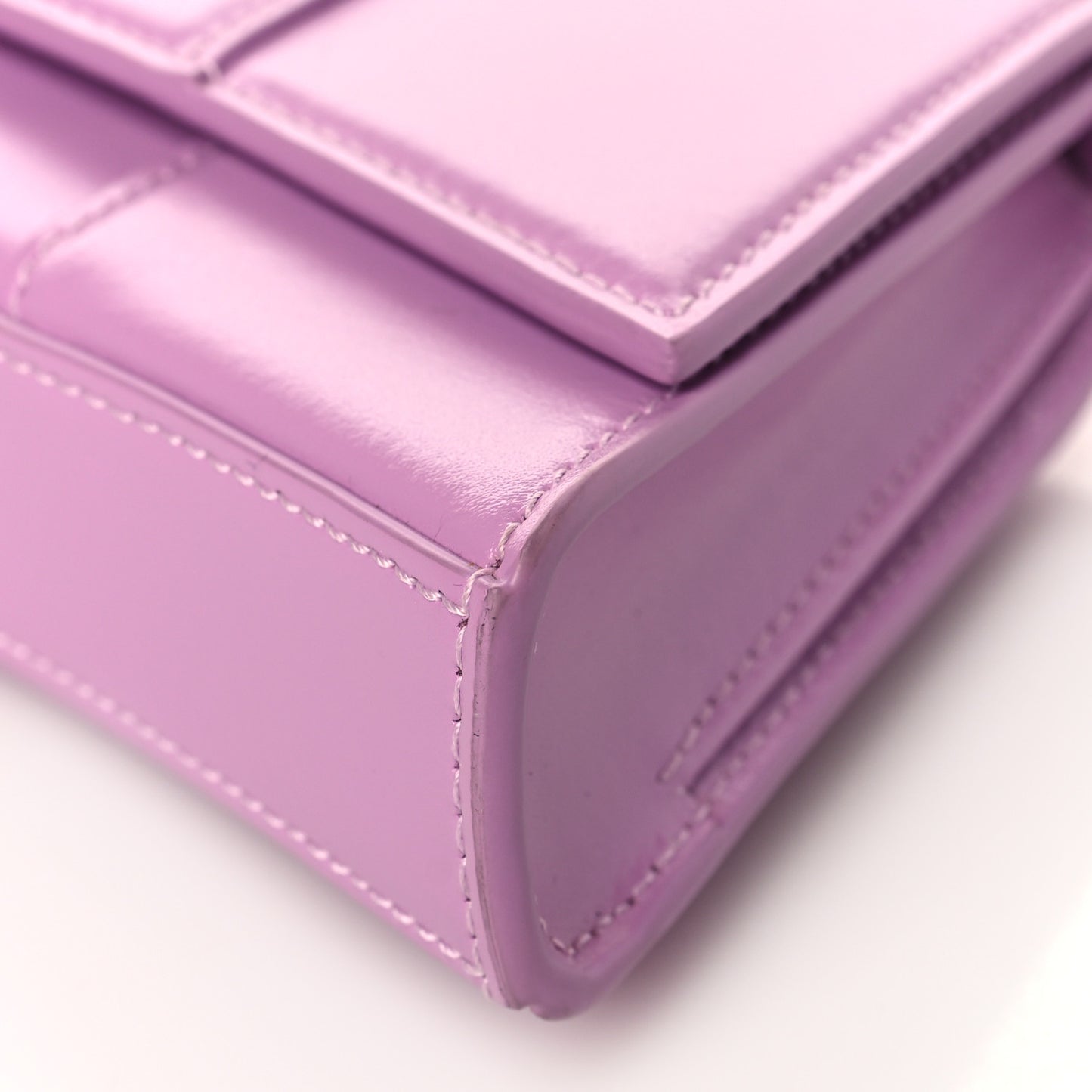 Shiny Box Calfskin Tonal B Hourglass Stretch Sling Shoulder Bag Lilac