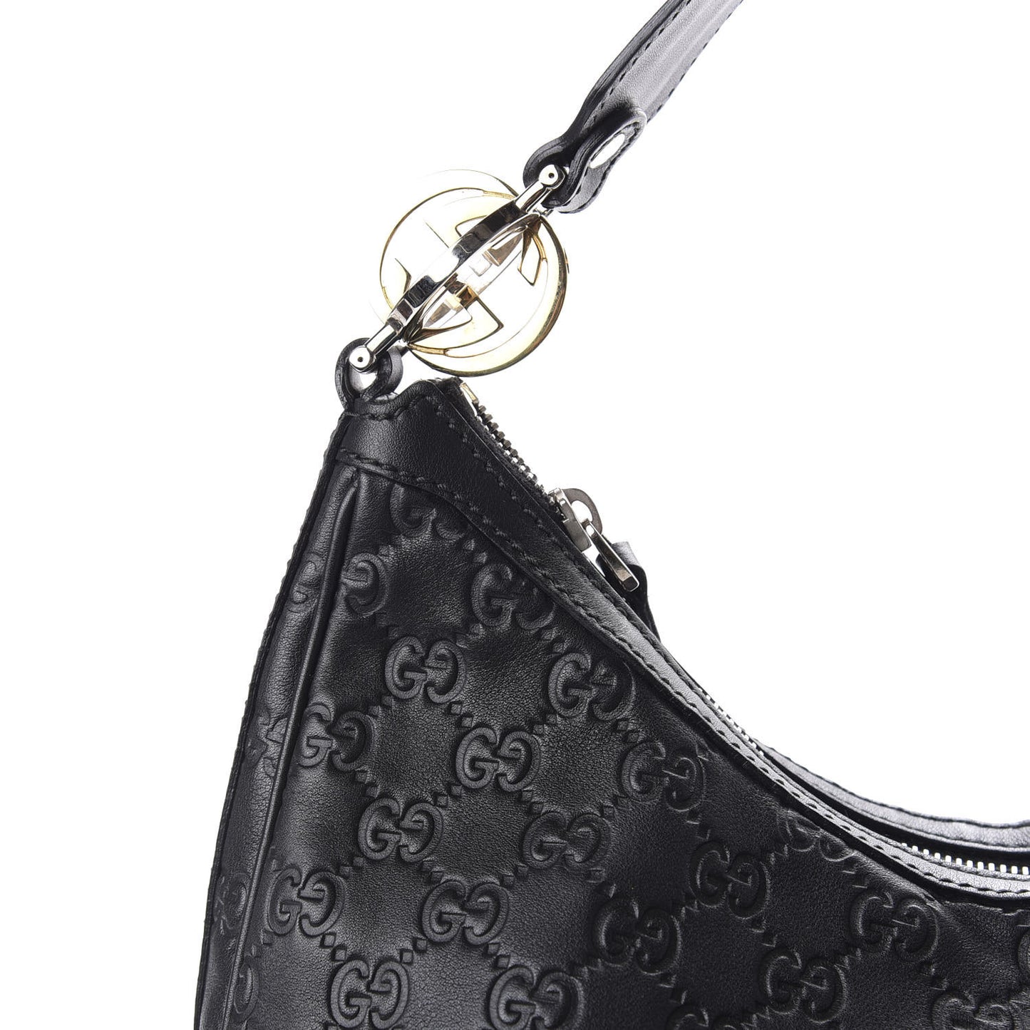 Guccissima Medium GG Twins Hobo Black
