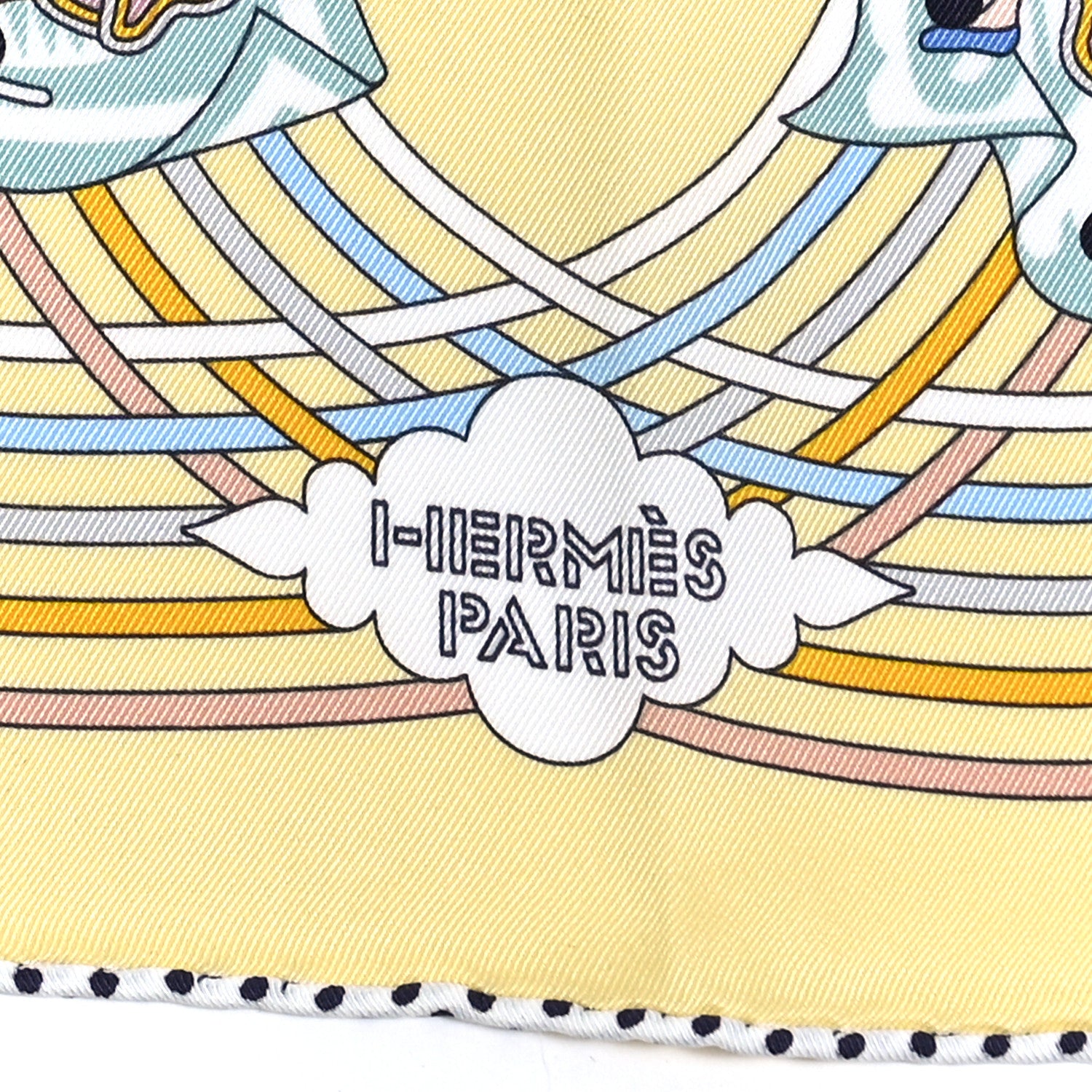 Hermes Silk Carres Volants Scarf 70 Juane Soufre Aqua 3 of 4