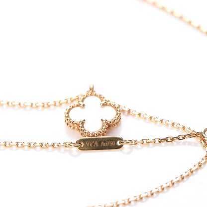 Van Cleef & Arpels 18K Yellow Gold Mother of Pearl Sweet Alhambra Pendant Necklace 7 of 7