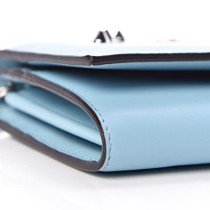 Fendi Vitello Century Lucido Hypnoteyes Studded Continental Wallet on Chain Turchese Pallido White Multicolor 8 of 10