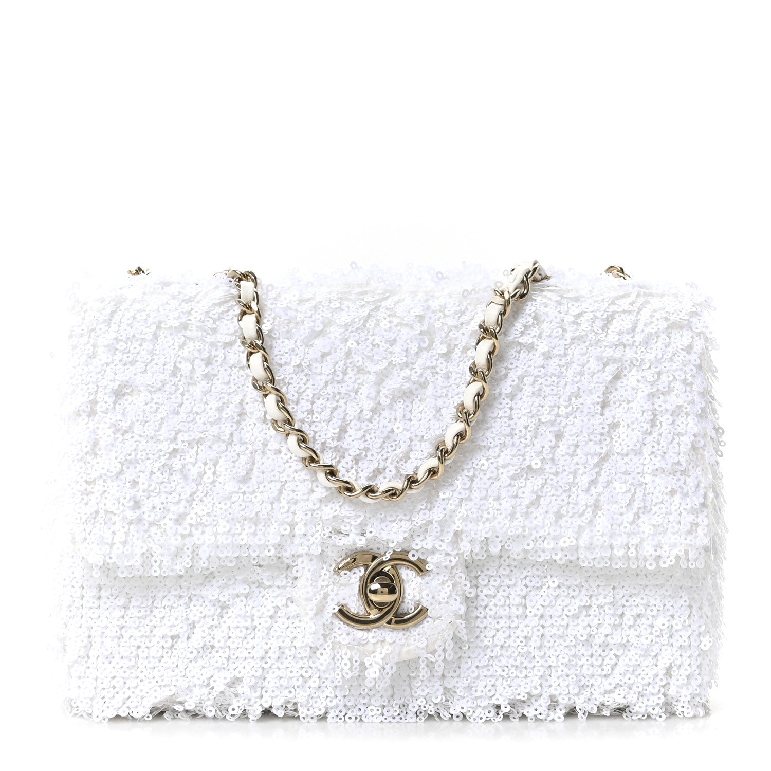 Chanel Sequin Mini Rectangular Flap White 1 of 10