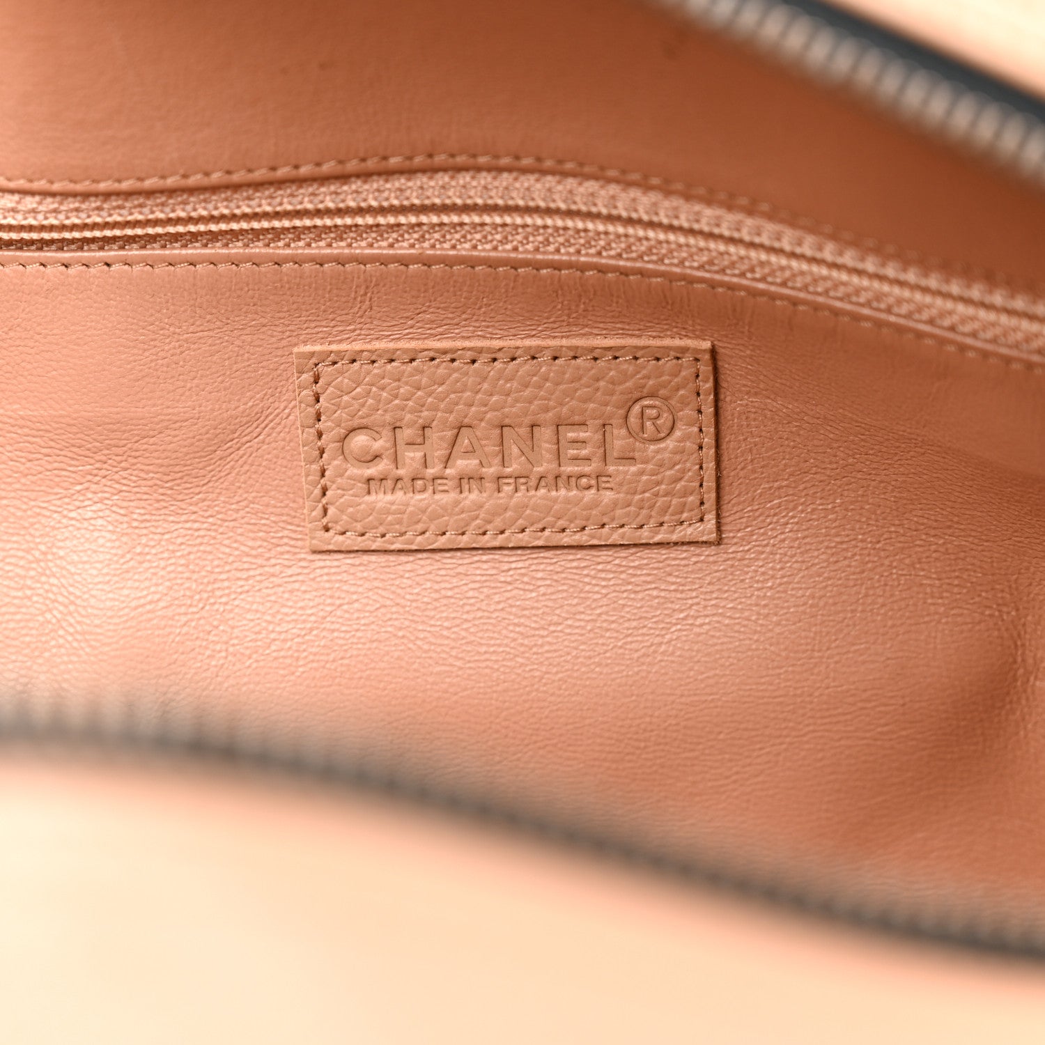 Chanel Calfskin Quilted Large Bowler Beige Black 6 of 17