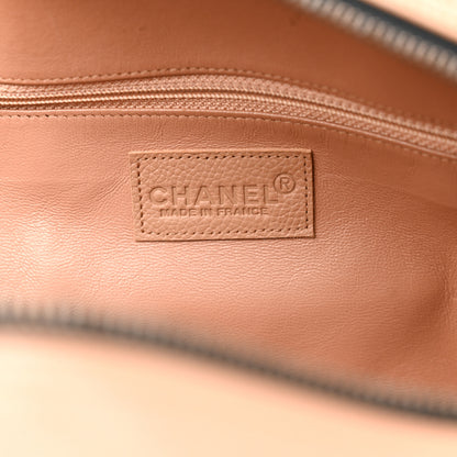 Chanel Calfskin Quilted Large Bowler Beige Black 6 of 17