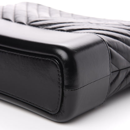 Chanel Aged Calfskin Chevron Quilted Medium Gabrielle Hobo Black 8 of 9