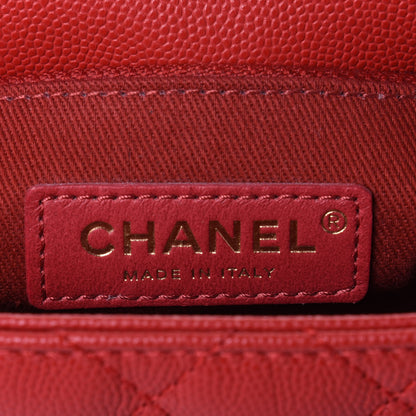 Chanel Caviar Quilted Mini Coco Handle Flap Red 7 of 11