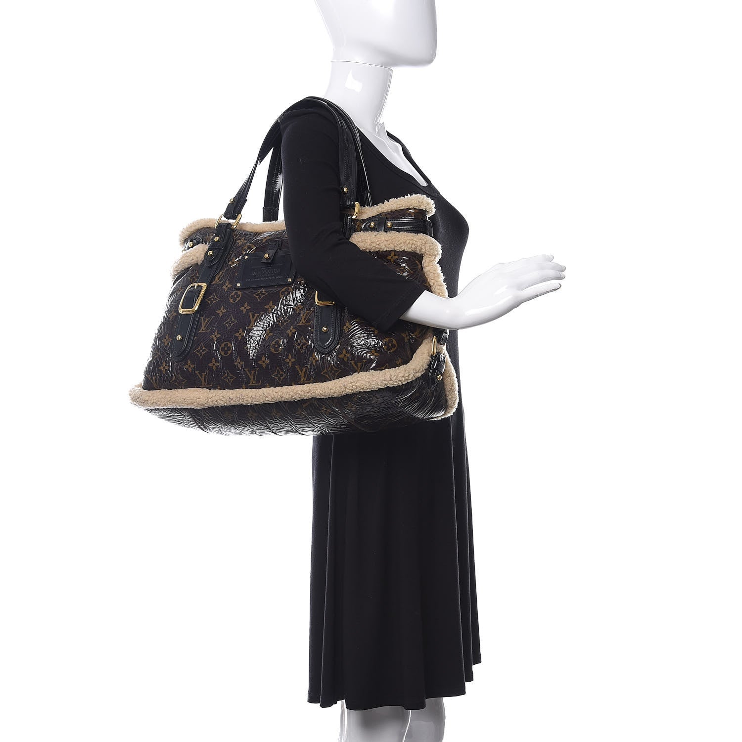 Louis Vuitton Patent Monogram Shearling Sac Thunder 2 of 12