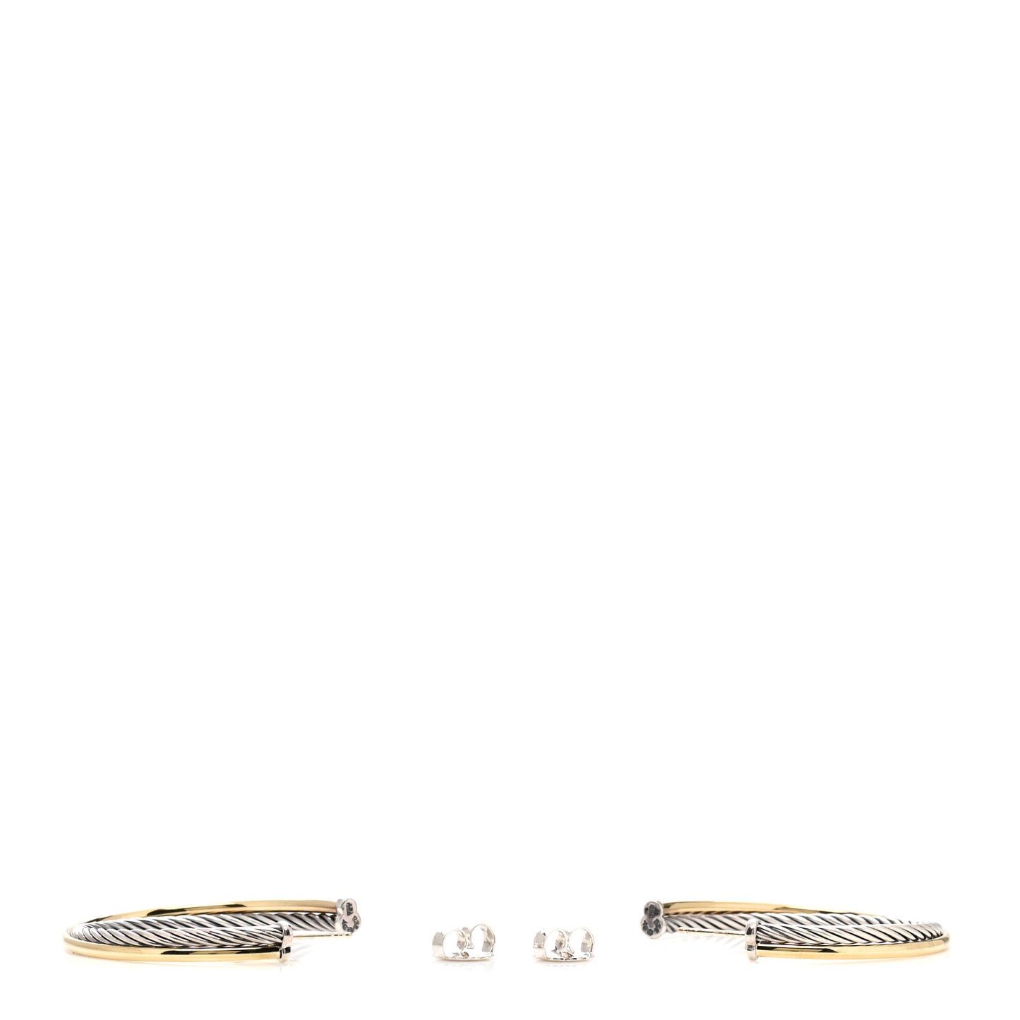 Sterling Silver 18K Yellow Gold 44mm Extra Large Crossover Cable Hoop Earrings