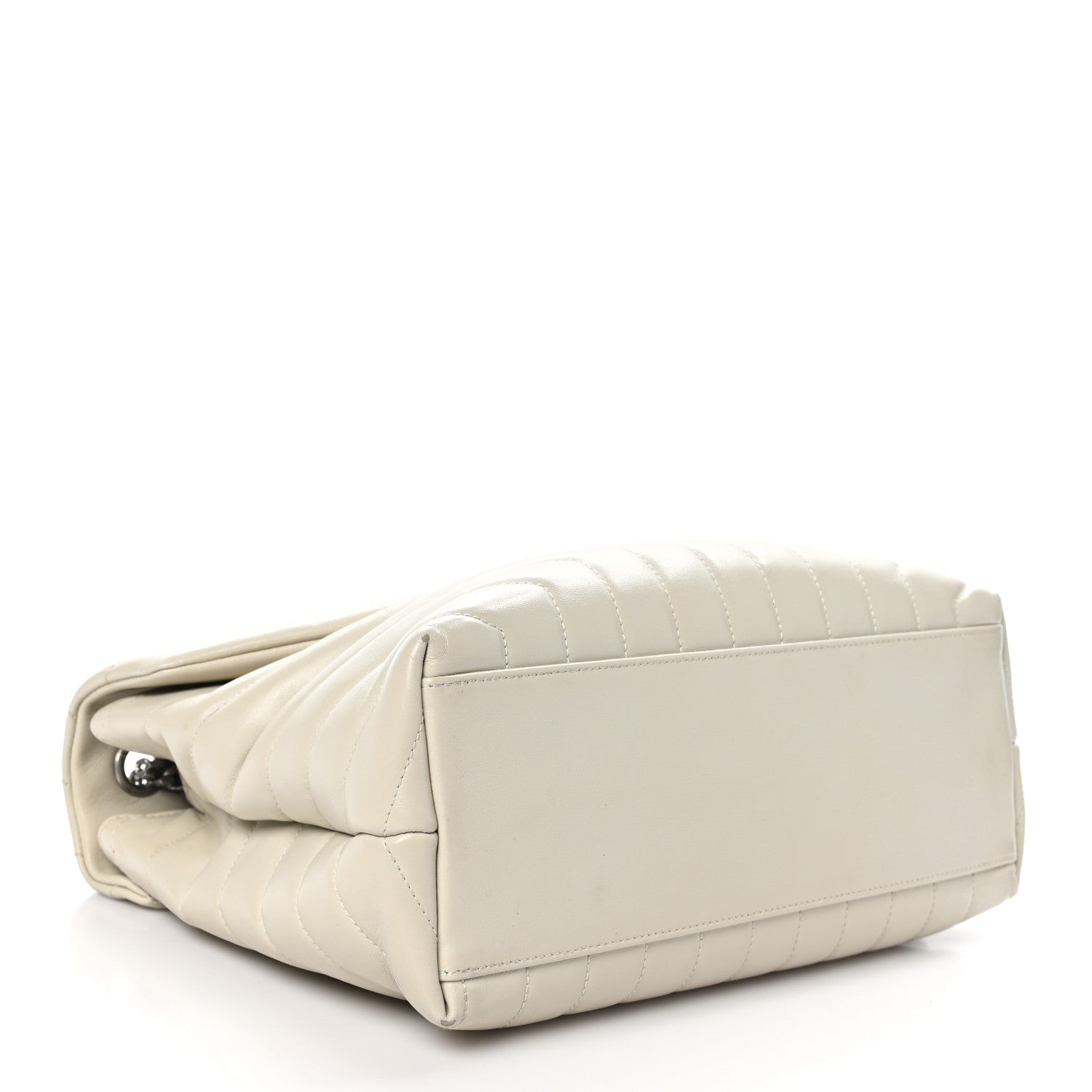 Saint Laurent Calfskin Y Quilted Monogram Medium Loulou Chain Satchel Ivory 4 of 12