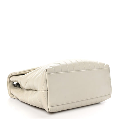 Saint Laurent Calfskin Y Quilted Monogram Medium Loulou Chain Satchel Ivory 4 of 12