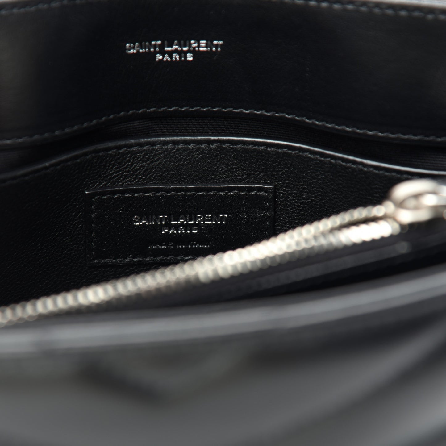 Calfskin Y Quilted Monogram Small Loulou Chain Satchel Black