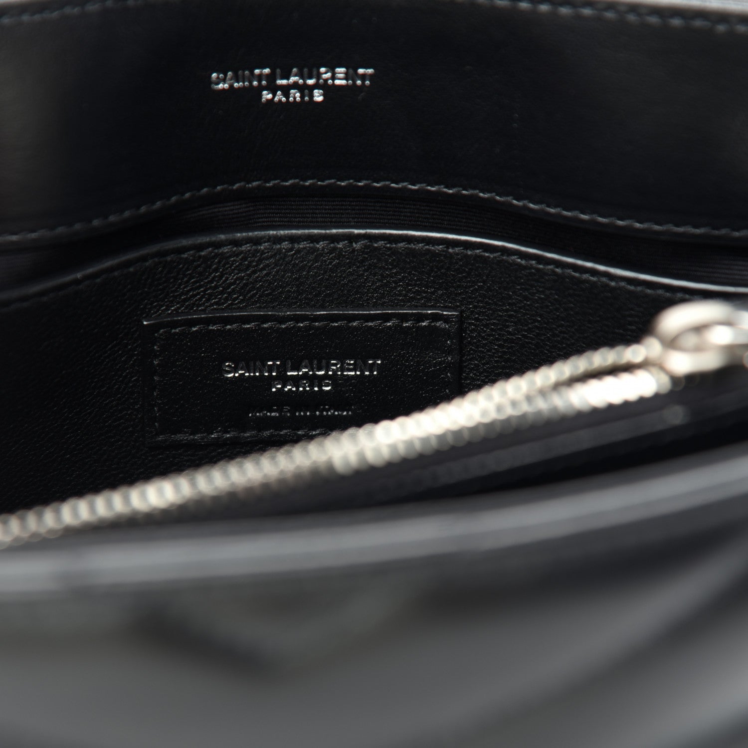 Saint Laurent Calfskin Y Quilted Monogram Small Loulou Chain Satchel Black 6 of 11