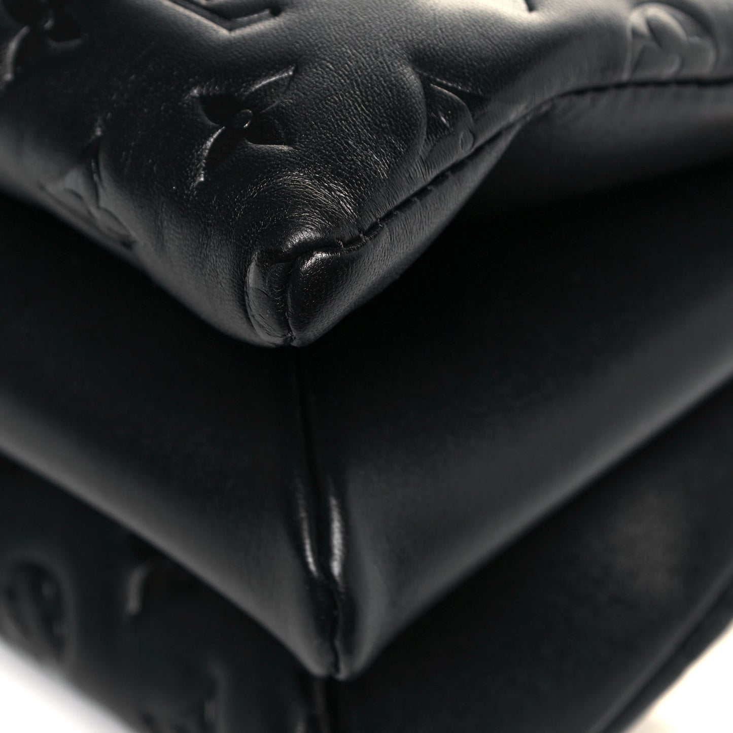 Lambskin Embossed Monogram Coussin PM Black