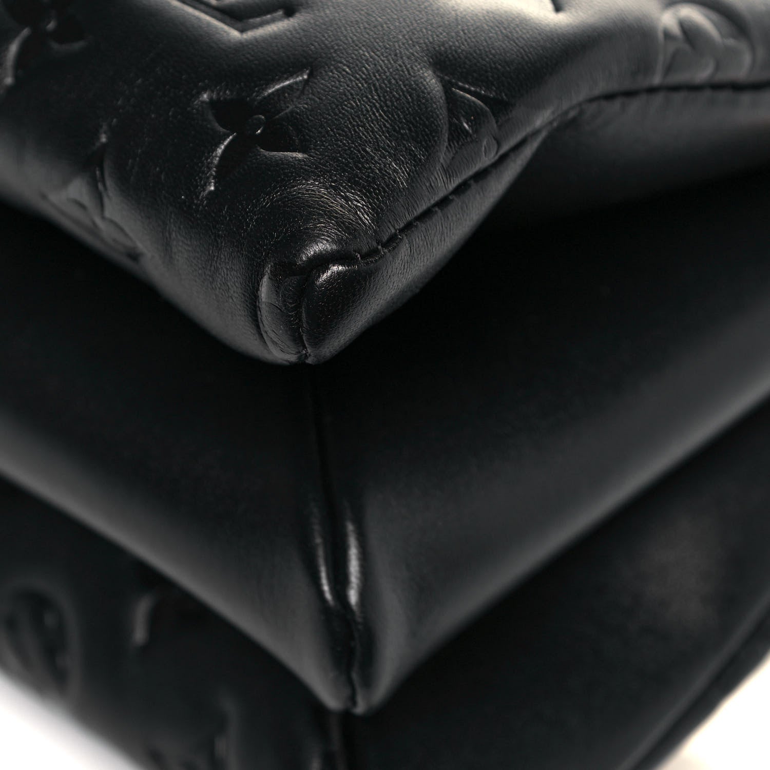 Louis Vuitton Lambskin Embossed Monogram Coussin PM Black 8 of 12