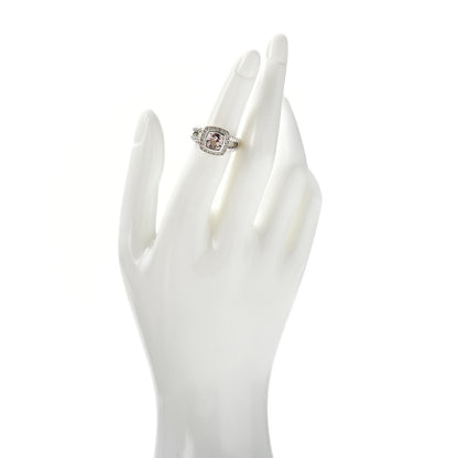 David Yurman Sterling Silver Diamond Morganite 7mm Petite Albion Ring 49 5 2 of 5