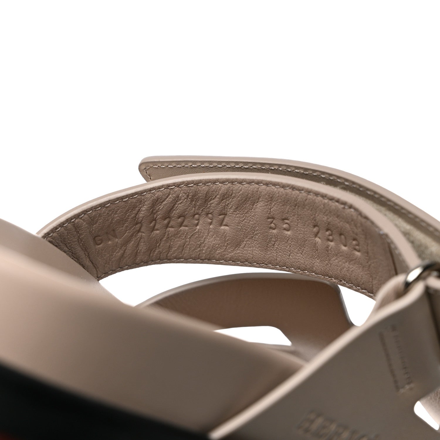 Hermes Calfskin Womens Chypre Sandals 35 Beige Mastic 7 of 8