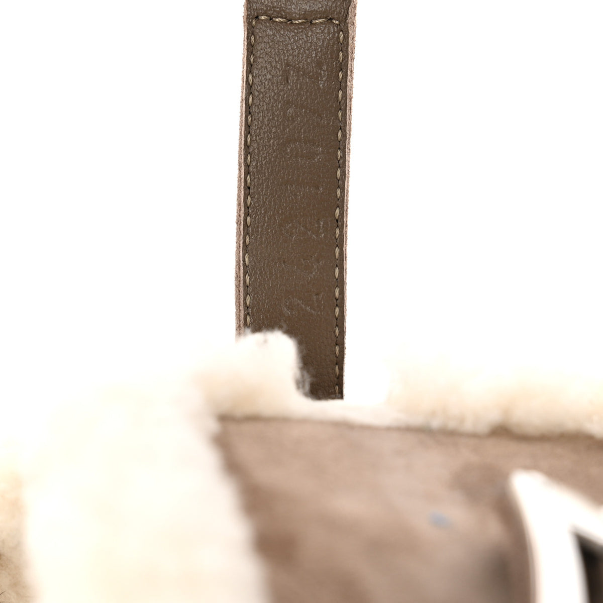 Hermes Suede Goatskin Shearling Womens Oz Mules 39 Etoupe Ecru 9 of 13
