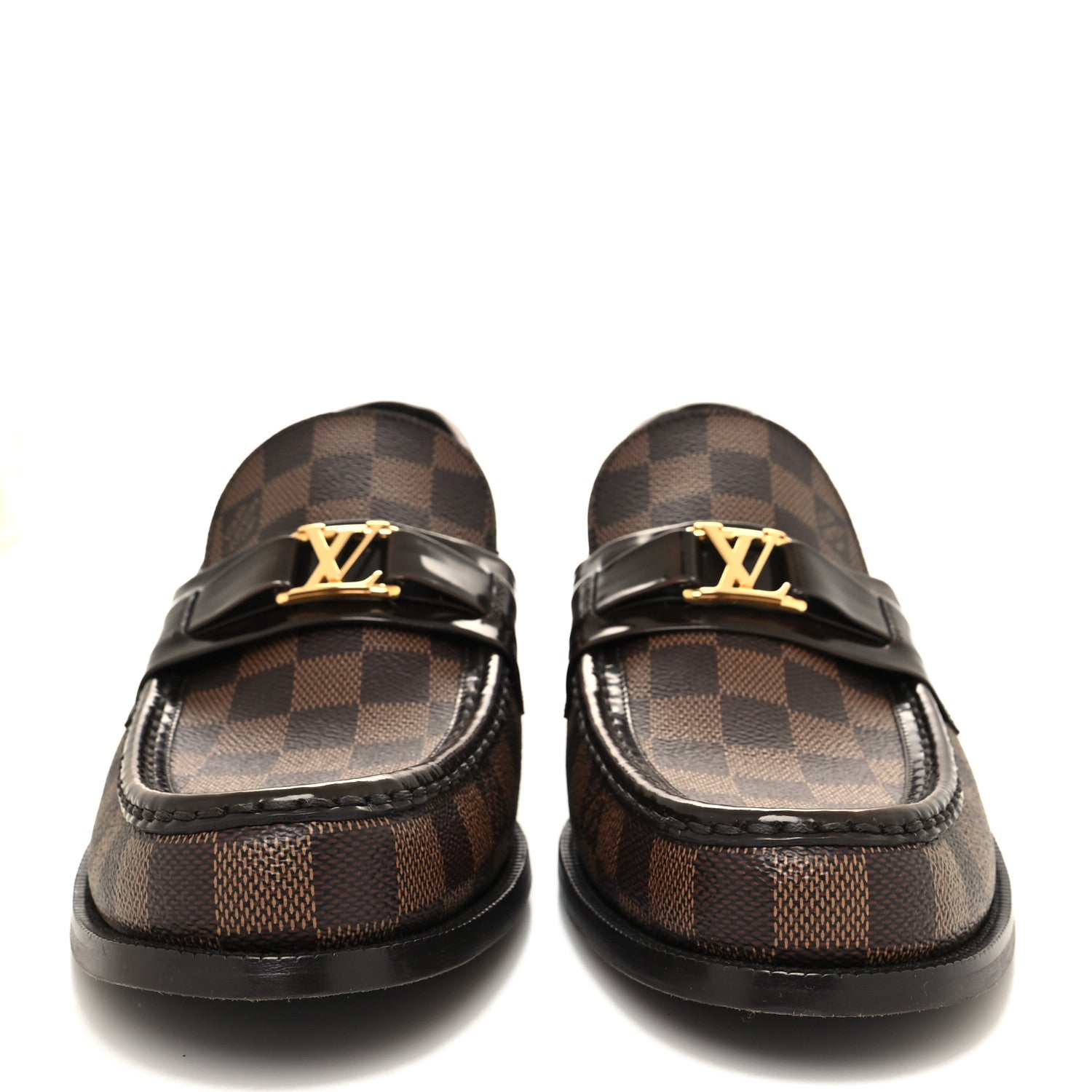 Louis Vuitton Damier Ebene Calfskin Mens Major Loafers 10.5 2 of 8