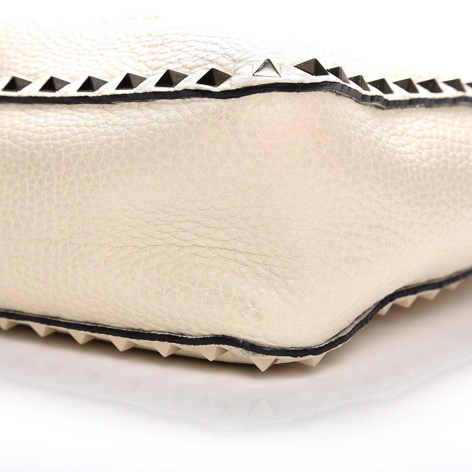 Valentino Garavani Pebbled Calfskin Small Rockstud Flip-Lock Messenger Bag Light Ivory 8 of 10