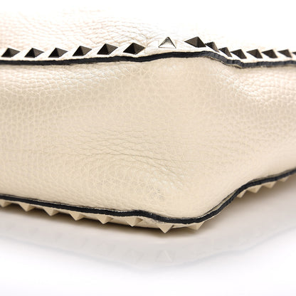 Valentino Garavani Pebbled Calfskin Small Rockstud Flip-Lock Messenger Bag Light Ivory 8 of 10