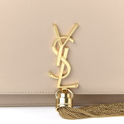 Saint Laurent Smooth Calfskin Classic Monogram Kate Tassel Chain Wallet Nude Powder 9 of 9
