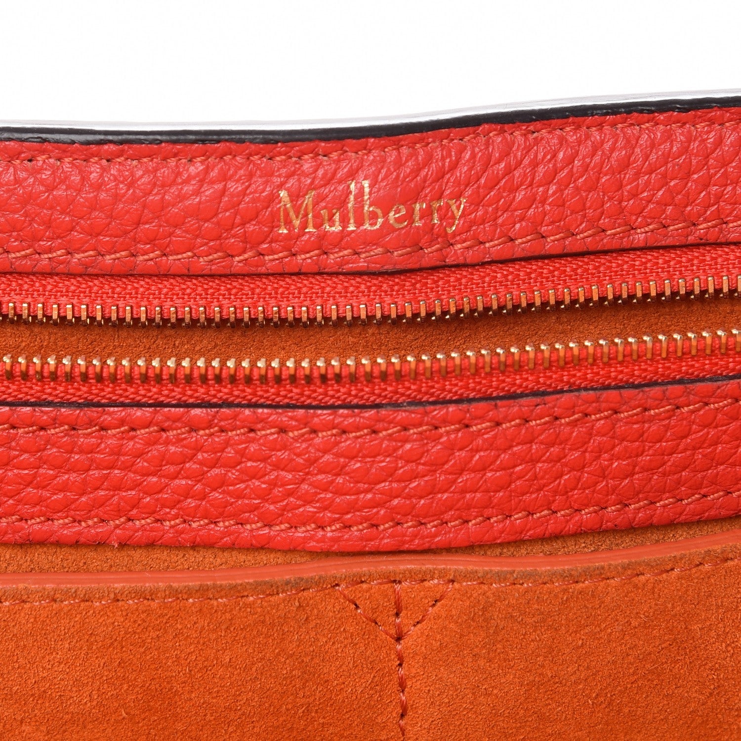 Mulberry Small Classic Grain Calfskin New Bayswater Fiery Red 6 of 8