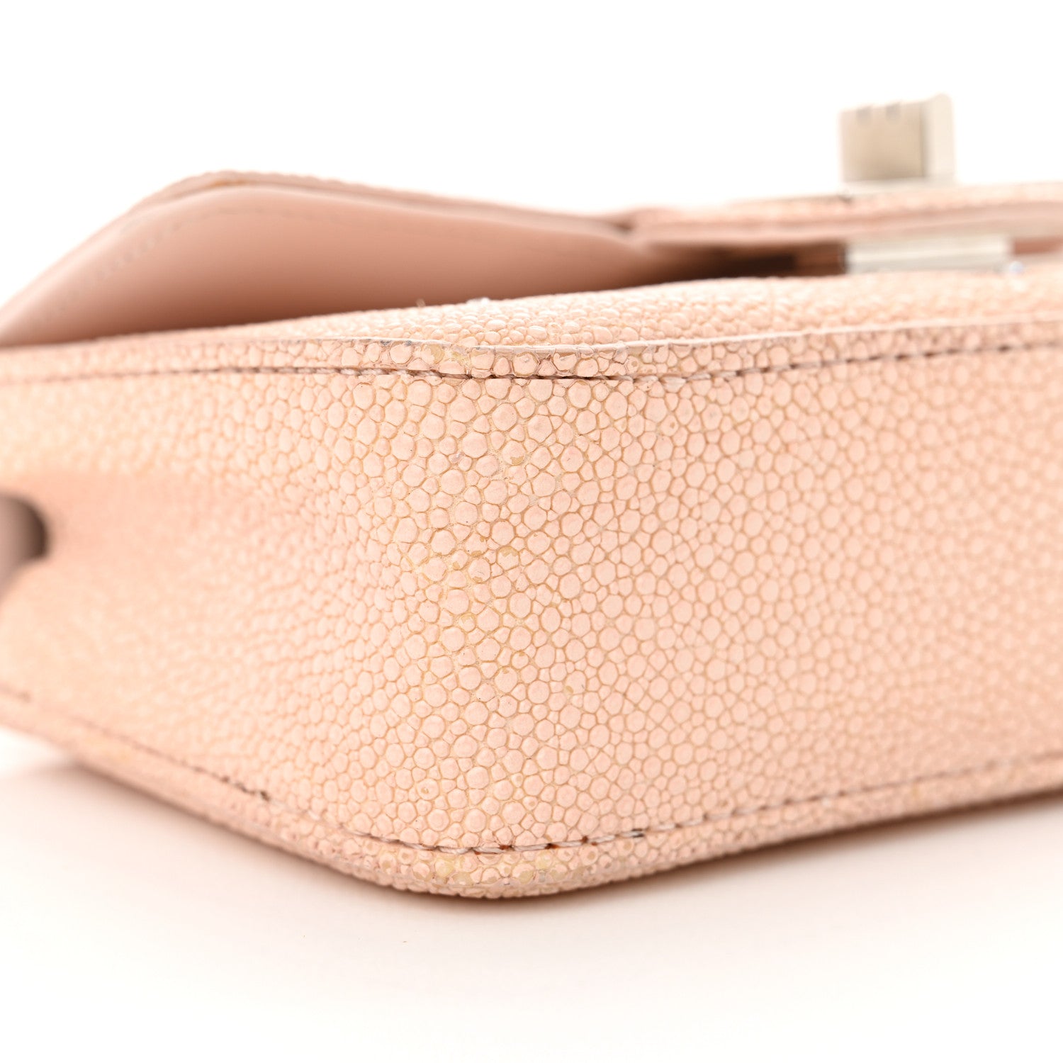 Chanel Galuchat Stingray Crystal Embellished 2.55 Reissue Mini Flap Light Pink 9 of 13