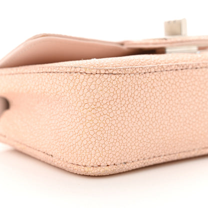Chanel Galuchat Stingray Crystal Embellished 2.55 Reissue Mini Flap Light Pink 9 of 13