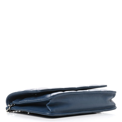 Chanel Lambskin Quilted Wallet On Chain WOC Blue 3 of 10