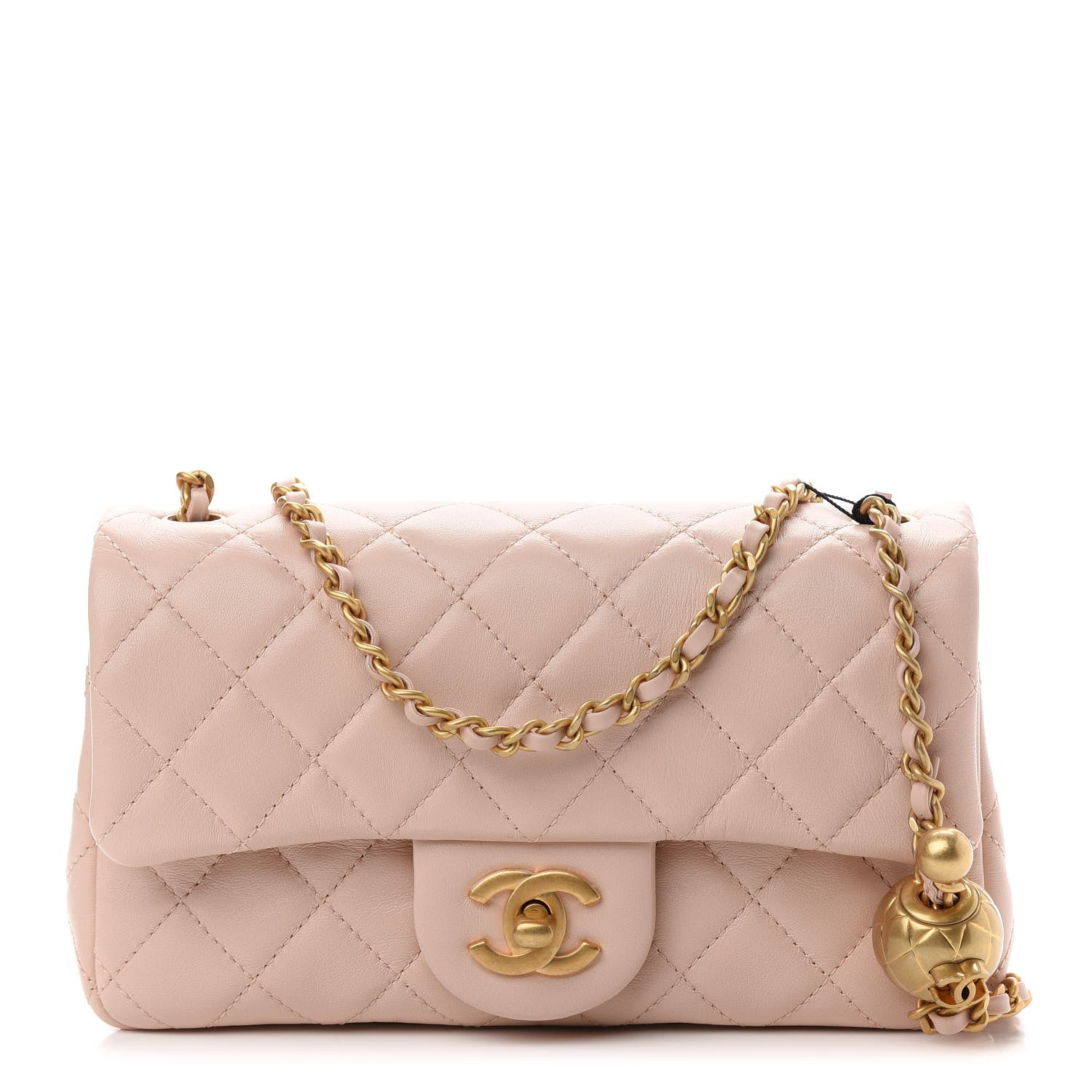 Chanel Lambskin Quilted Mini Rectangular Pearl Crush Flap Light Beige 1 of 9
