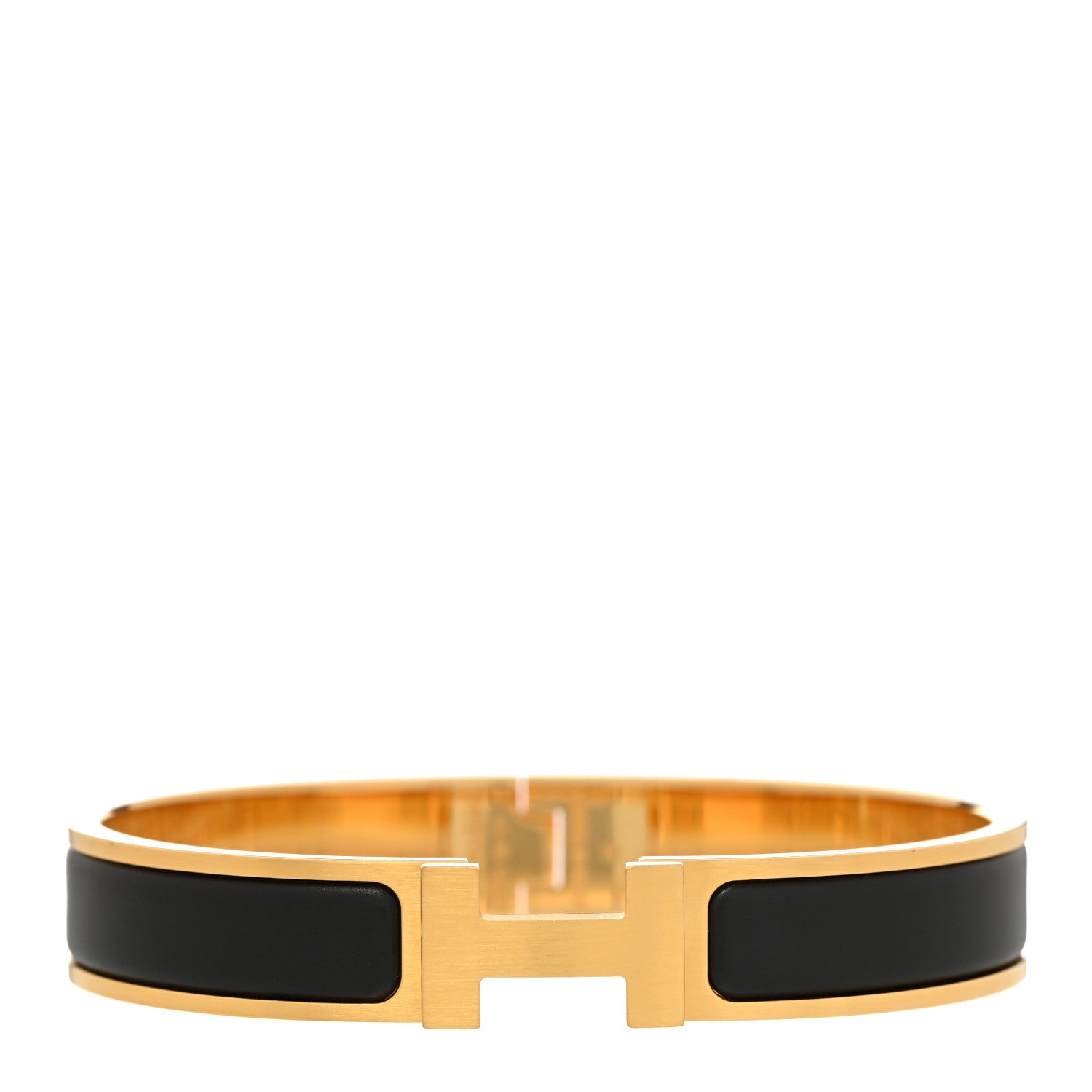 Hermes Enamel Narrow Clic Clac H Bracelet GM Black 1 of 6