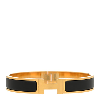 Hermes Enamel Narrow Clic Clac H Bracelet GM Black 1 of 6