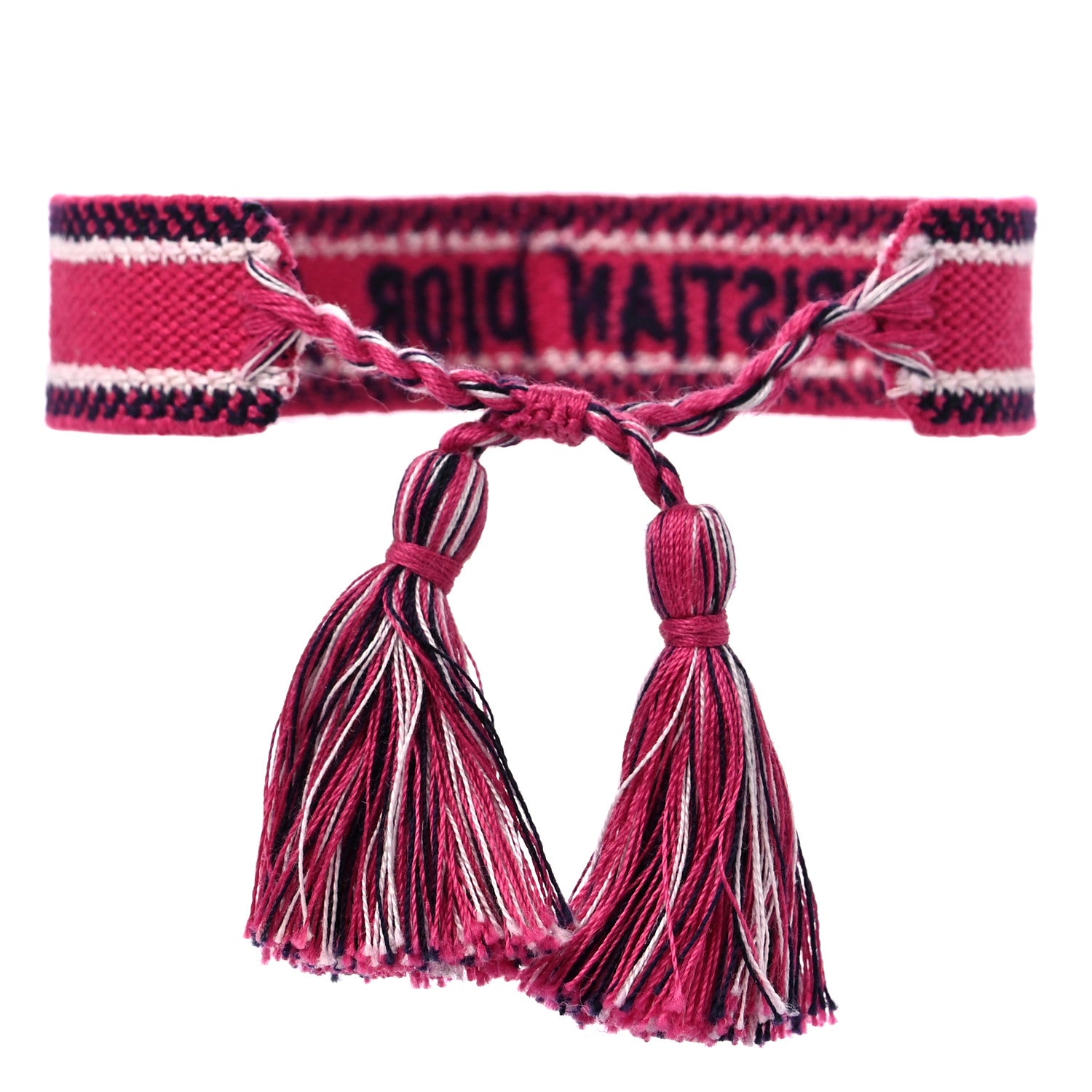 Christian Dior Woven Cotton J'Adior Friendship Bracelet Hot Pink 3 of 4