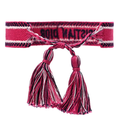 Christian Dior Woven Cotton J'Adior Friendship Bracelet Hot Pink 3 of 4