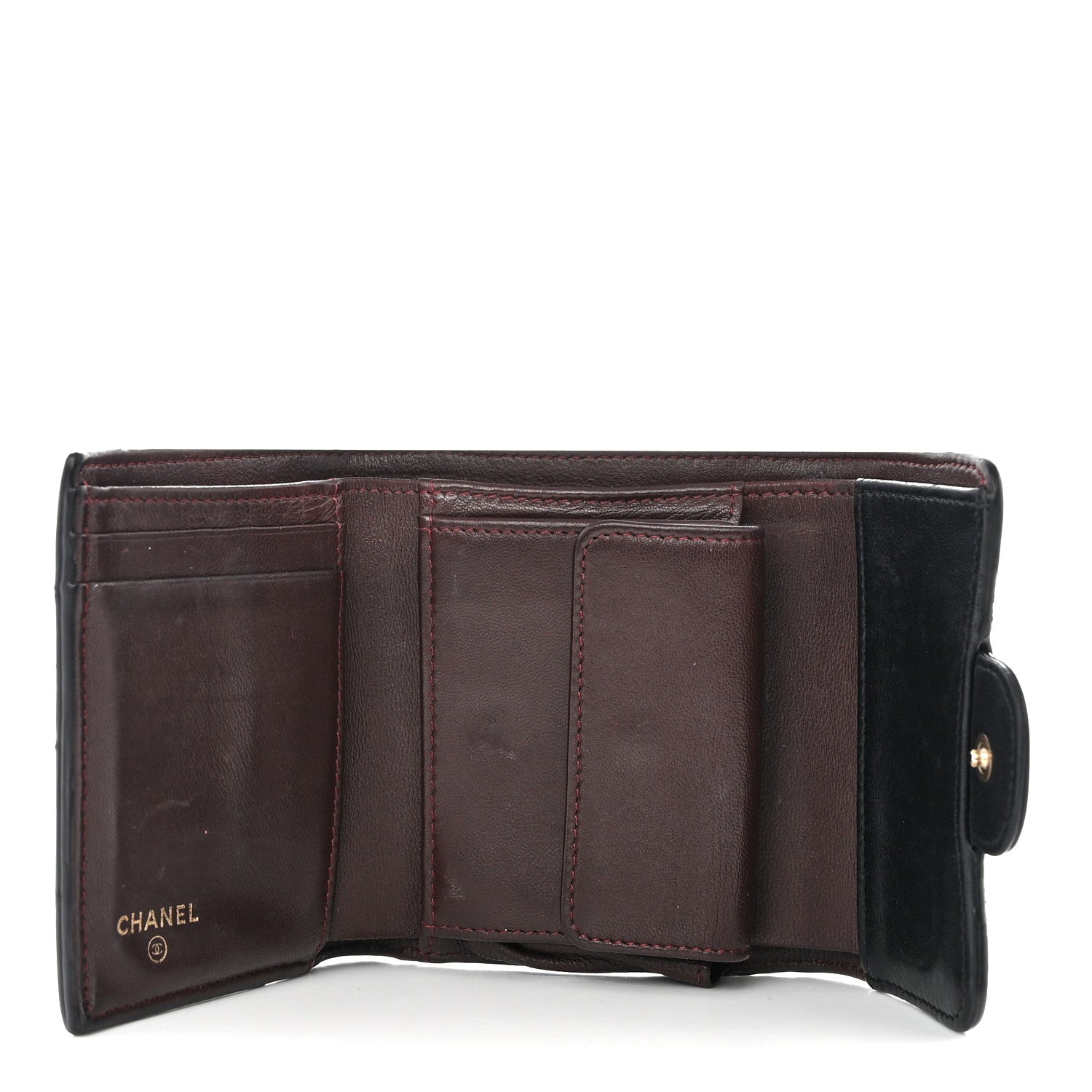 Chanel Lambskin Quilted Compact Flap Wallet Black 5 of 13