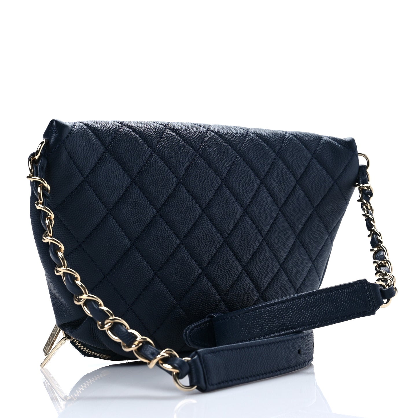 Caviar Quilted Business Affinity Waist Belt Bag Navy