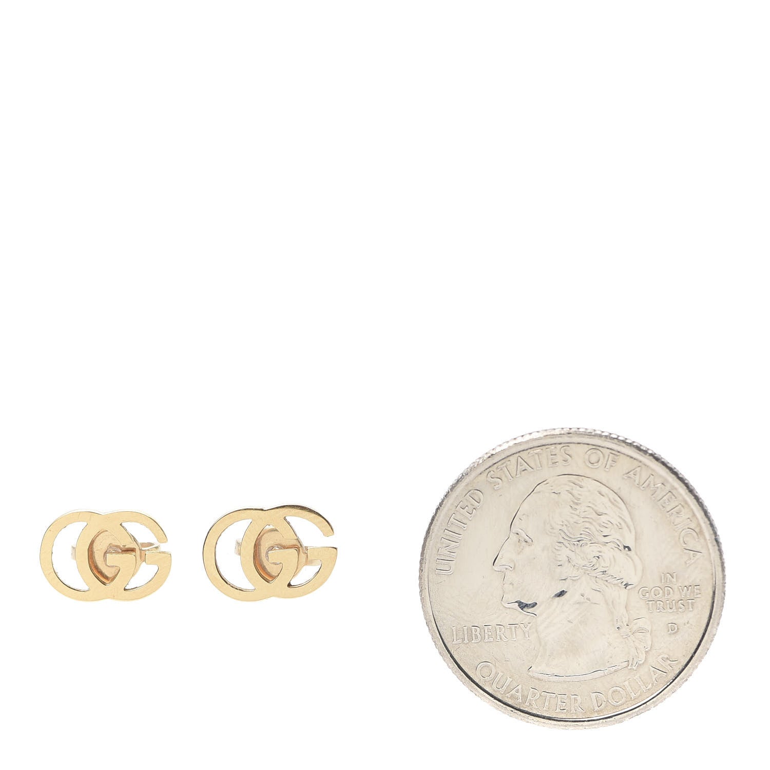 Gucci 18K Yellow Gold GG Tissue Stud Earrings 2 of 4