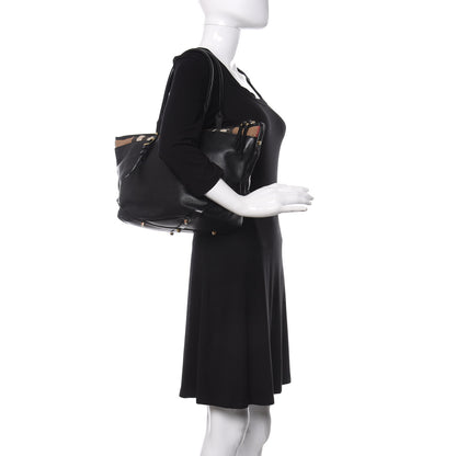 Burberry Calfskin House Check Small Salisbury Tote Black 2 of 13