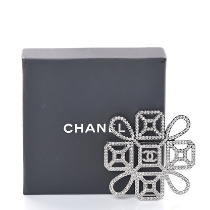 Chanel Crystal CC Brooch Silver 5 of 5