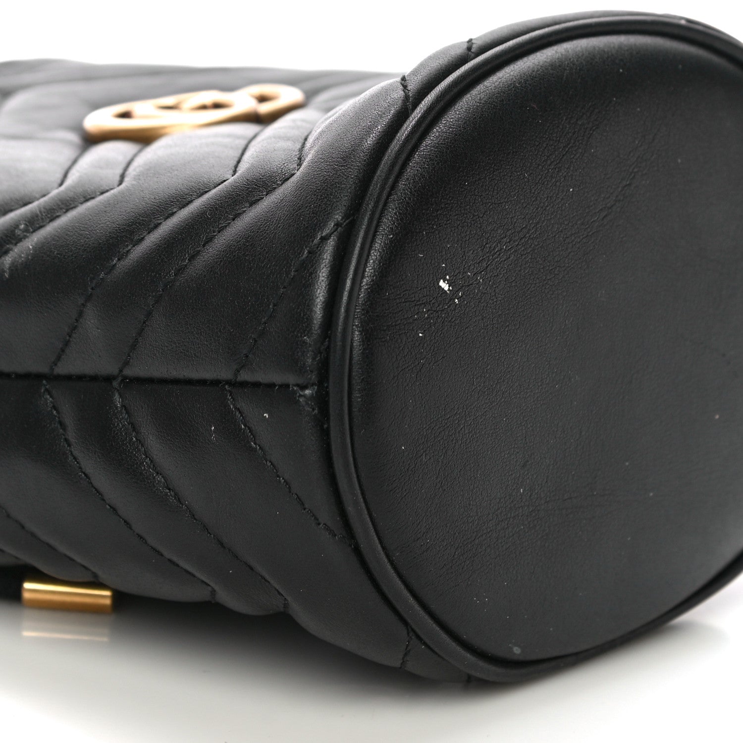 Gucci Calfskin Matelasse Mini GG Marmont 2.0 Bucket Bag Black 8 of 17