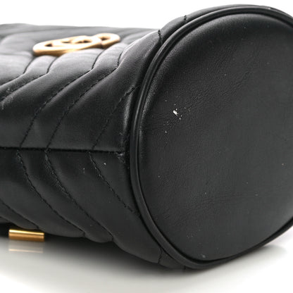 Gucci Calfskin Matelasse Mini GG Marmont 2.0 Bucket Bag Black 8 of 17