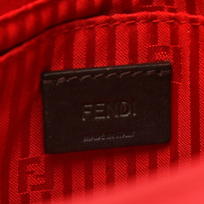 Fendi Vitello Flamingo Enamel Fendista Pouchette Crossbody Mattone Plaster 5 of 9