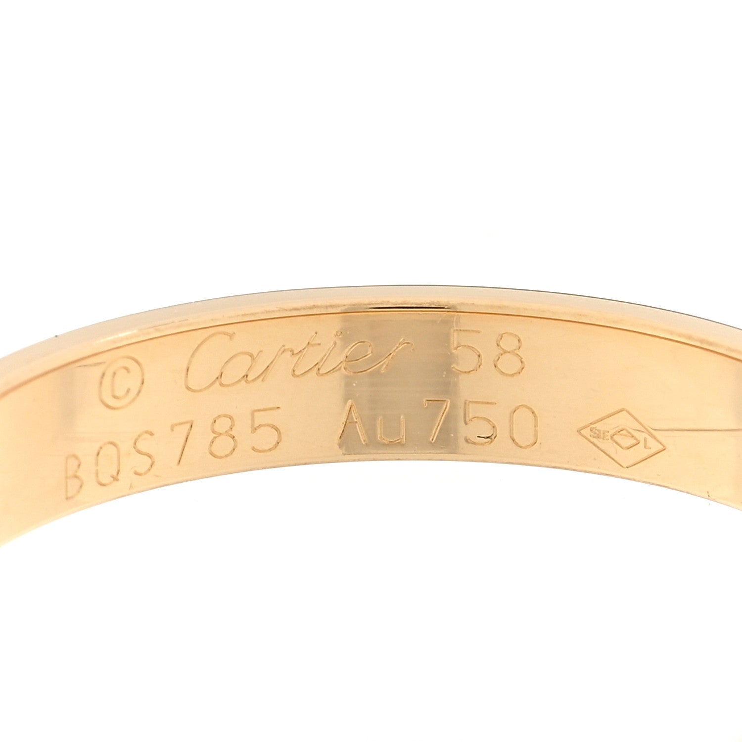 Cartier 18K Yellow Gold 3.5mm LOVE Wedding Band Ring 58 8.5 4 of 5
