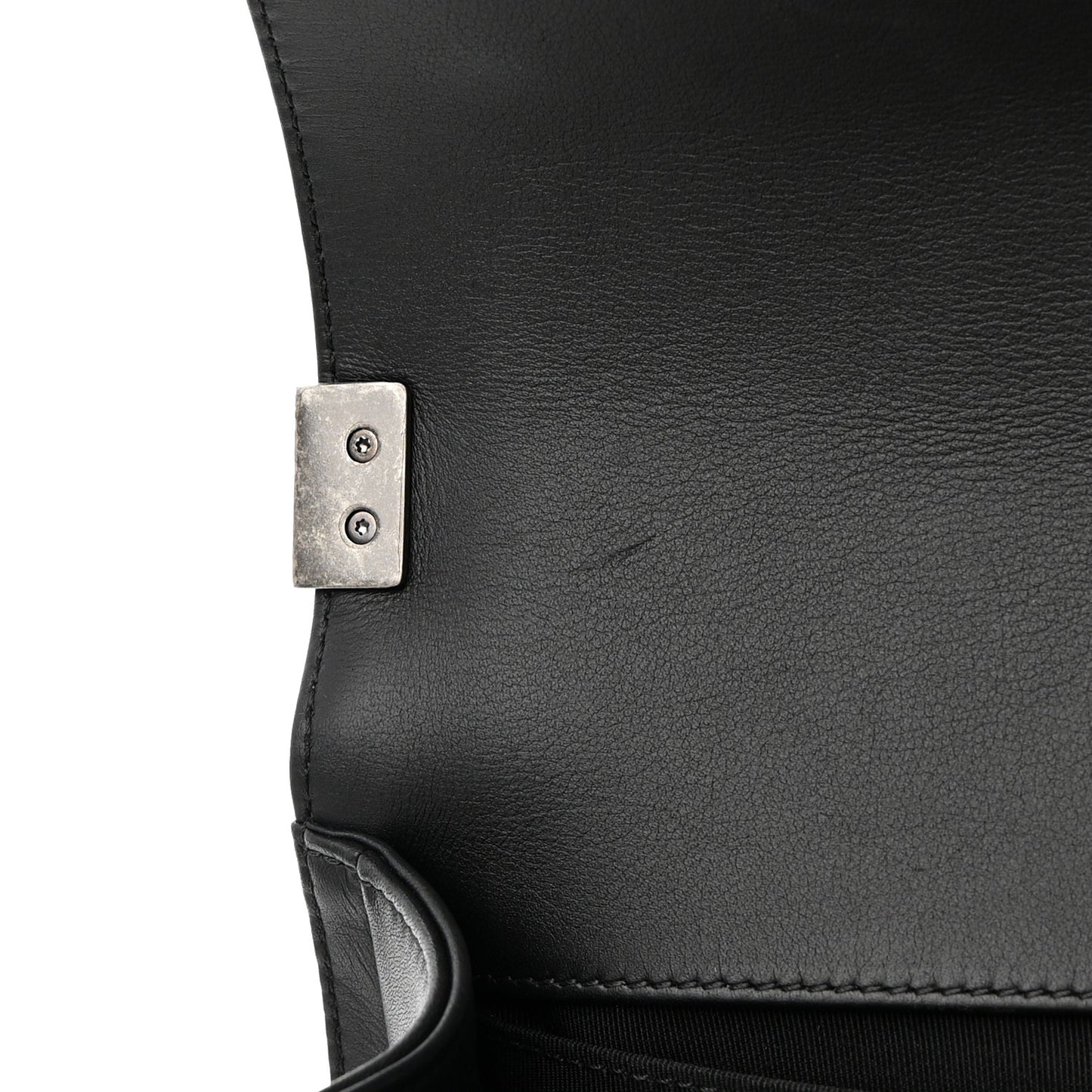 Calfskin Quilted Medium Boy Flap Black