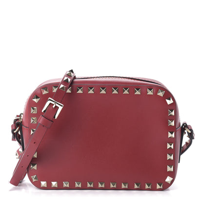 Valentino Garavani Calfskin Rockstud Camera Crossbody Bag Red 2 of 9