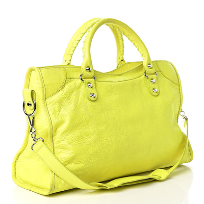 Balenciaga Agneau Classic Silver Hardware City Jaune Fluo 3 of 18